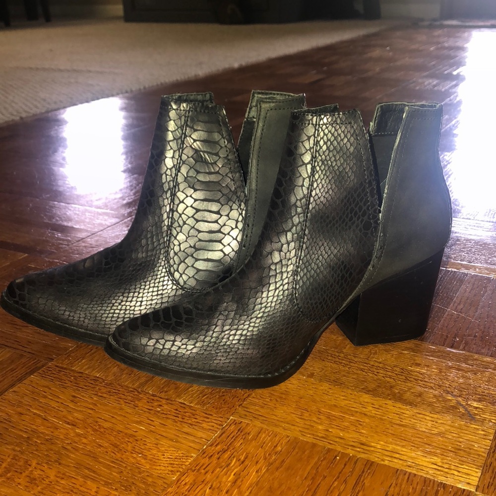 BRAND NEW snakeskin booties!